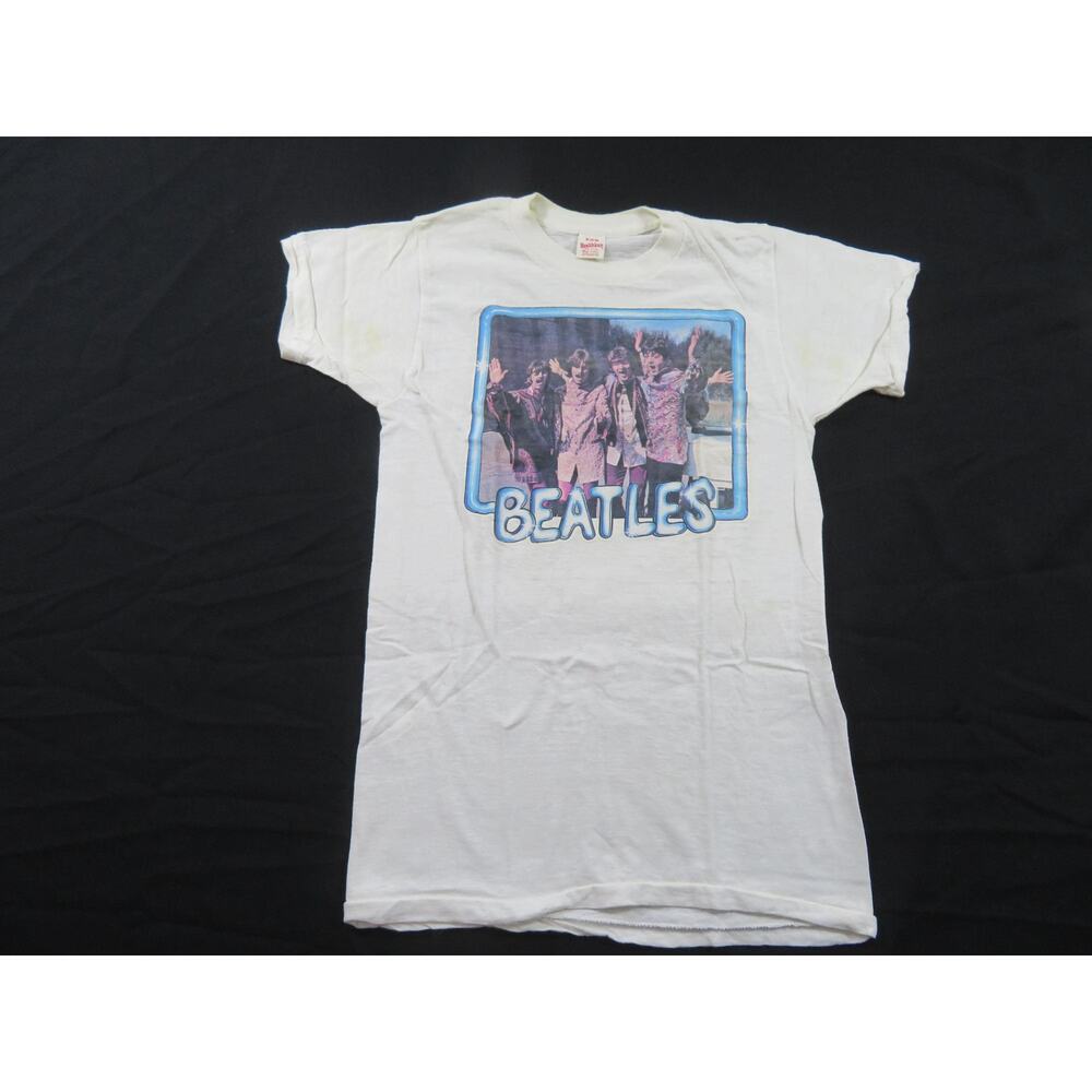 Beatles White T-Shirt Sz S Healthknit 1970s